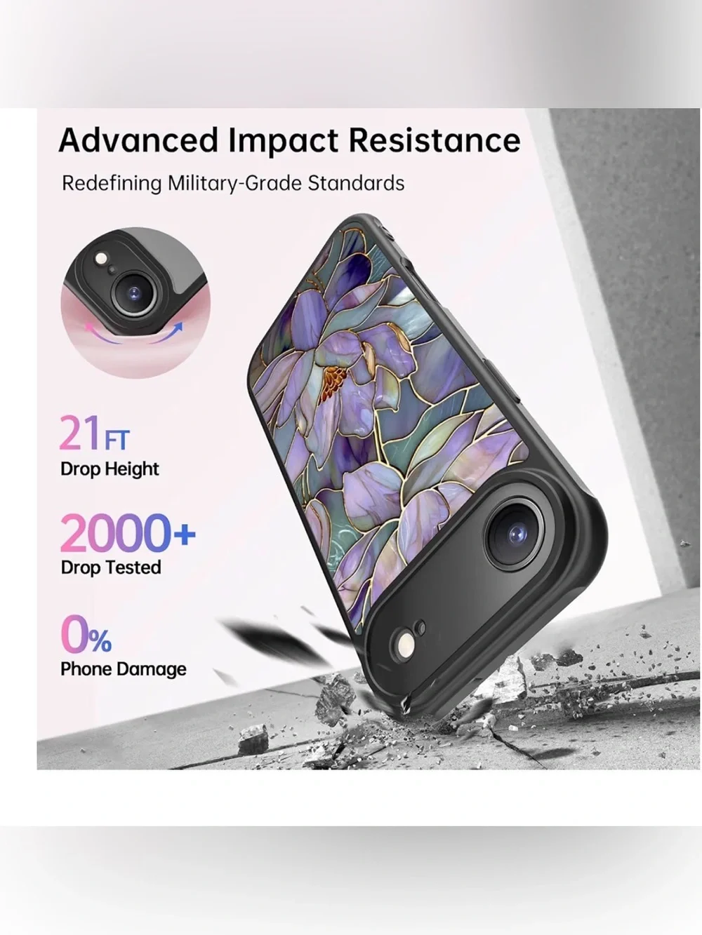 Purple wildflowers Phone Case - Compatible with iPhone 17 air NEW military grade